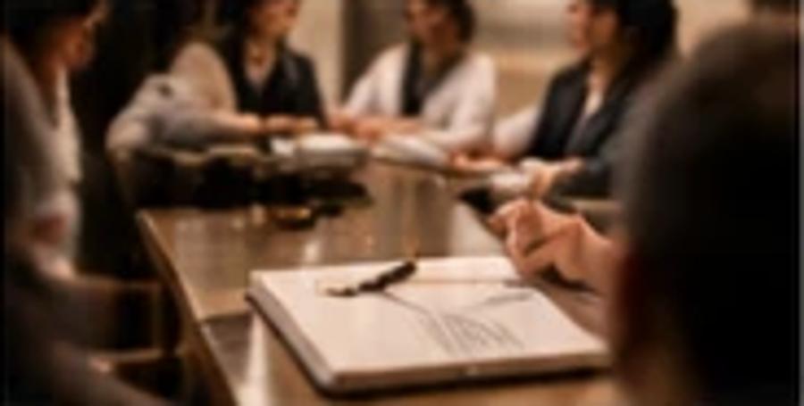Equipe de hotel reunida para alinhar a operação